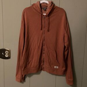 Mens Eddie Bauer zip sweatshirt hoodie , camp fleece, Riverwash , sienna color